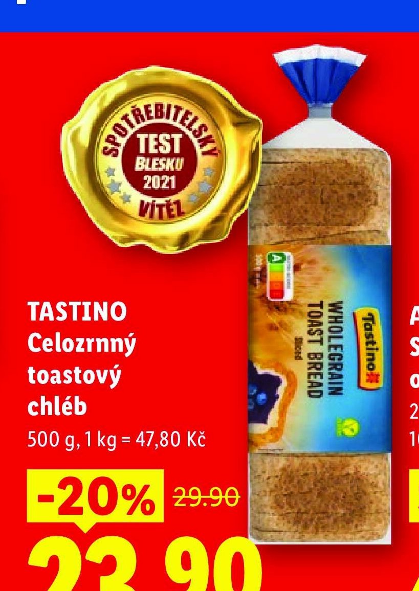TASTINO Celozrnný toastový chléb