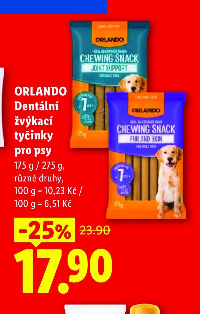 ORLANDO Dentální žvýkací tyčinky pro psy