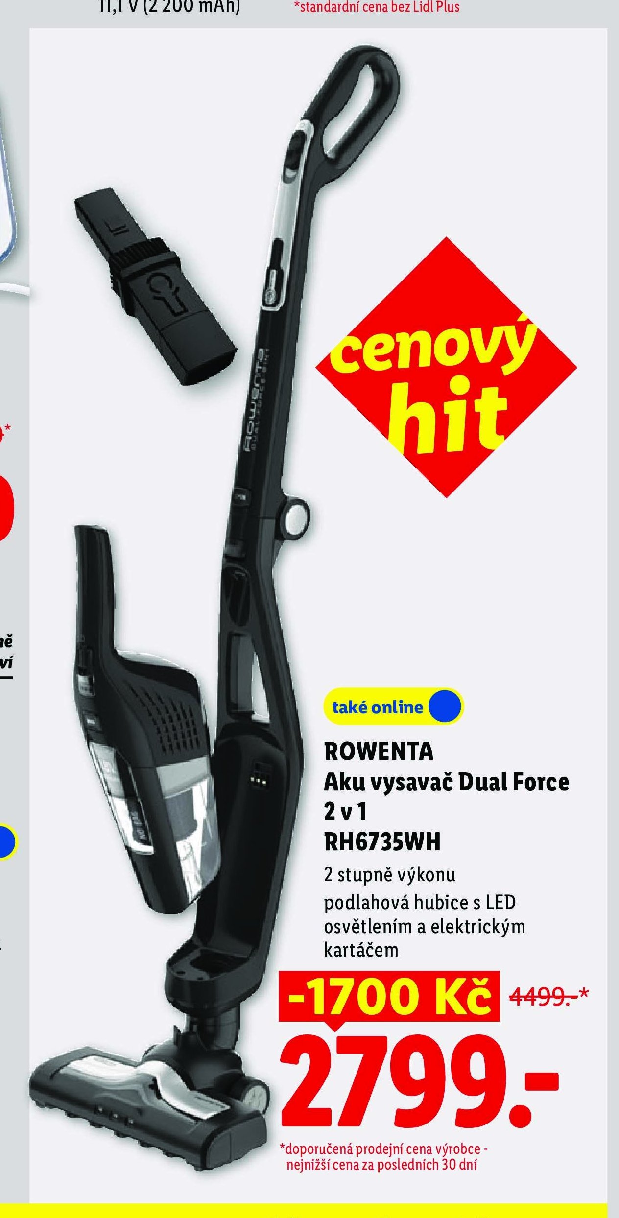 ROWENTA Aku vysavač Dual Force 2 v 1 RH6735WH