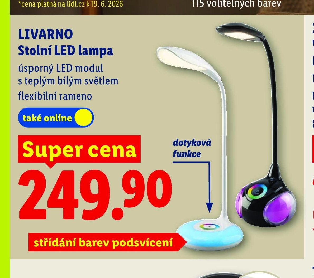 LIVARNO Stolní LED lampa