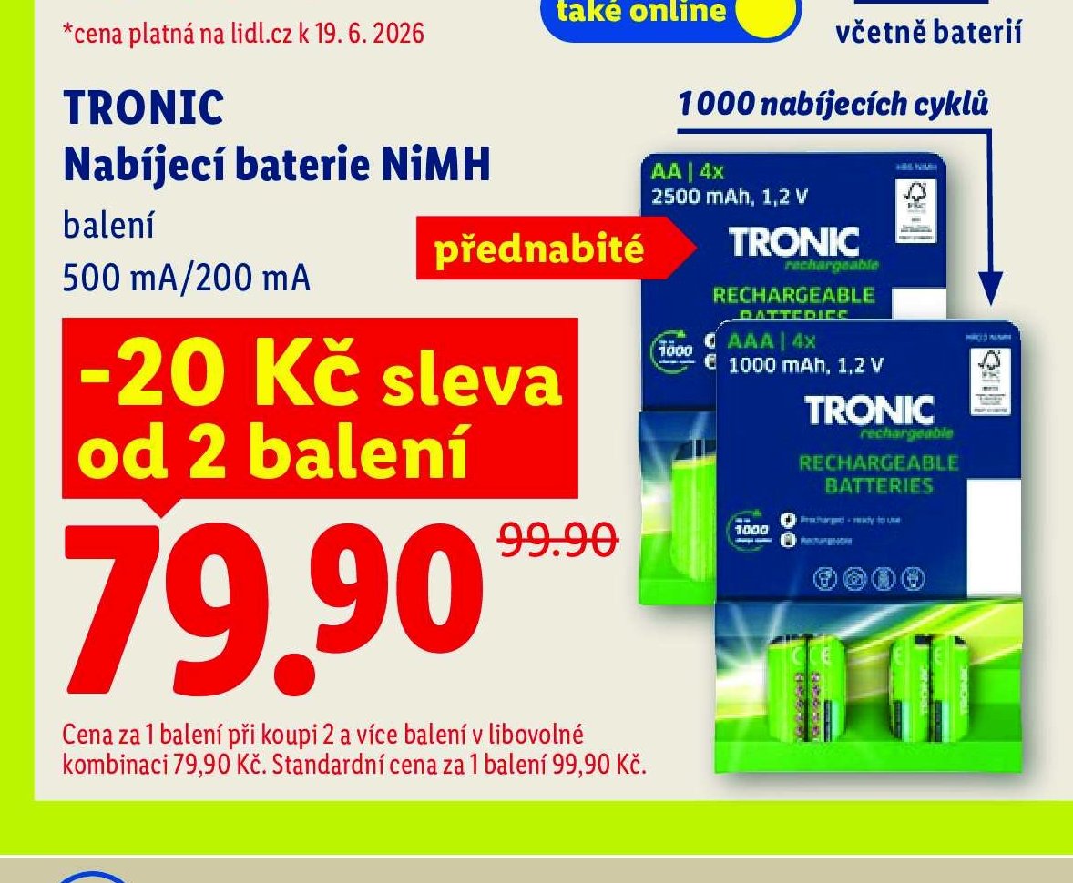 TRONIC Nabíjecí baterie NiMH