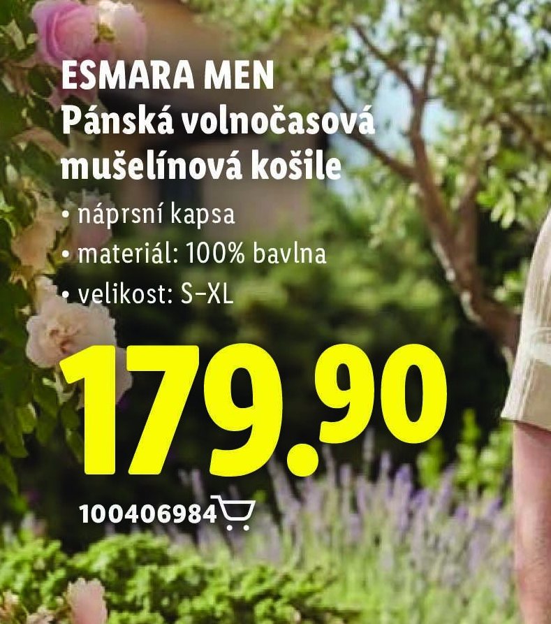 ESMARA MEN Pánská volnočasová mušelínová košile