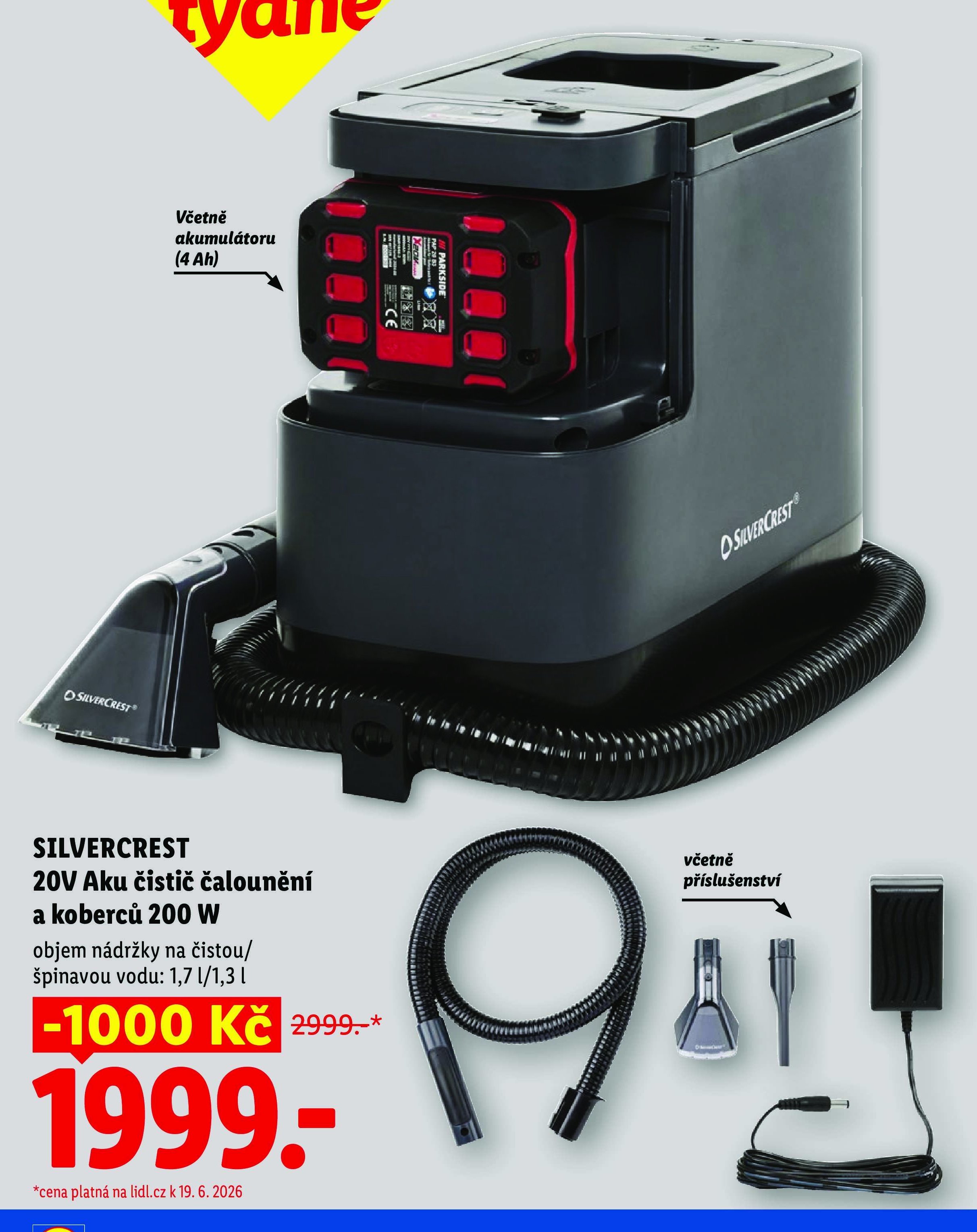 SILVERCREST 20V Aku čistič čalounění a koberců 200 W