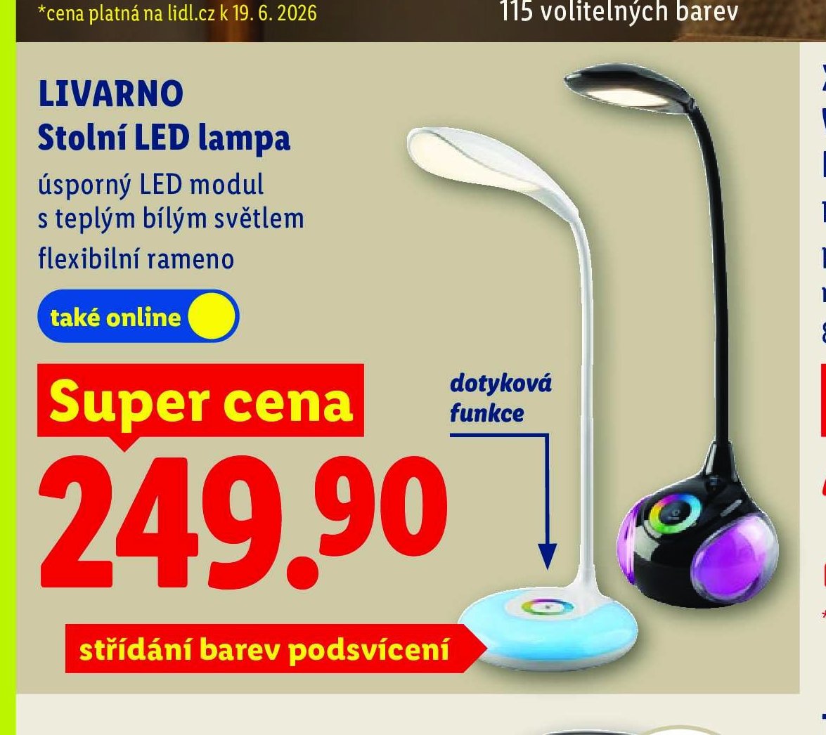 LIVARNO Stolní LED lampa