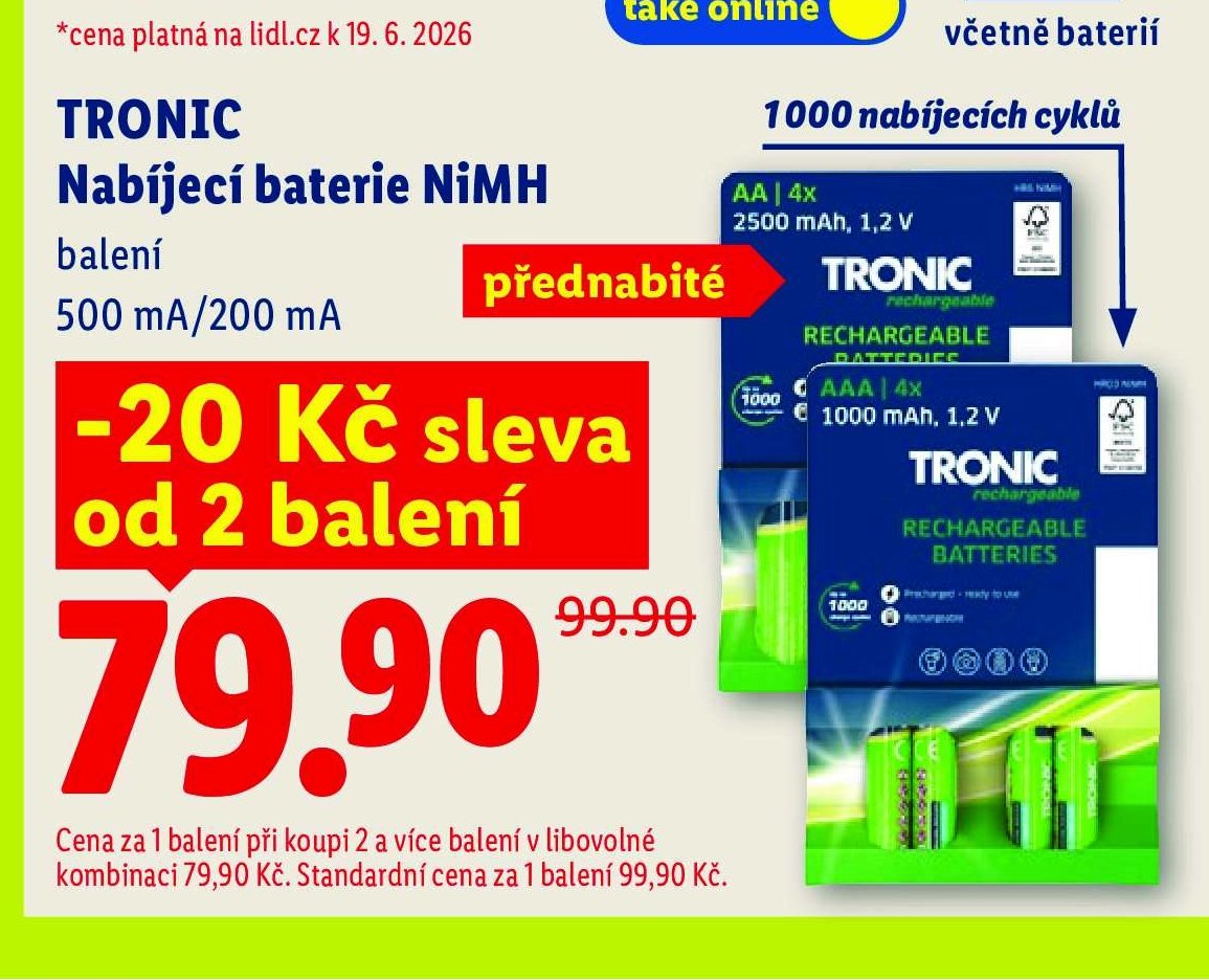TRONIC Nabíjecí baterie NiMH