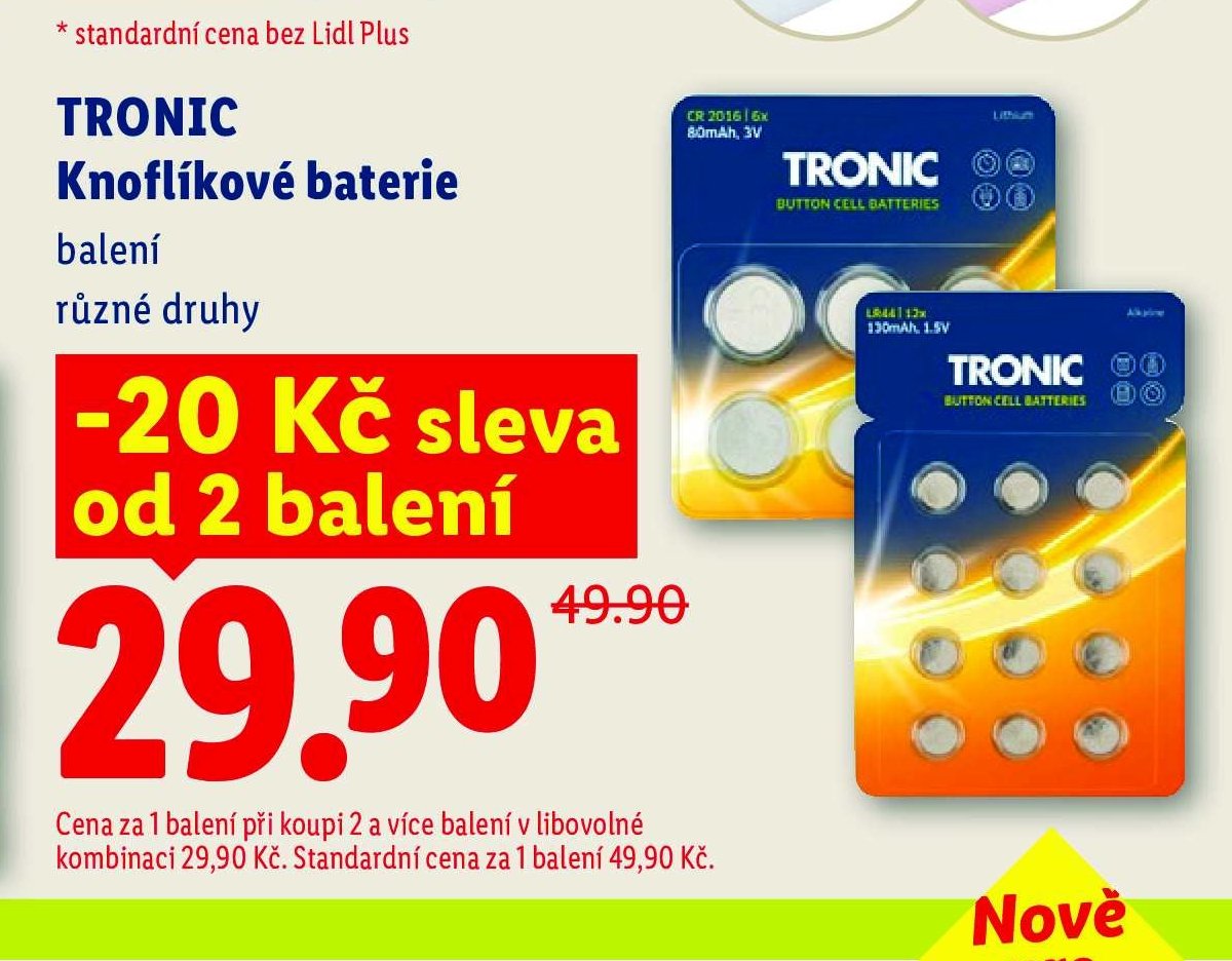 TRONIC Knoflíkové baterie