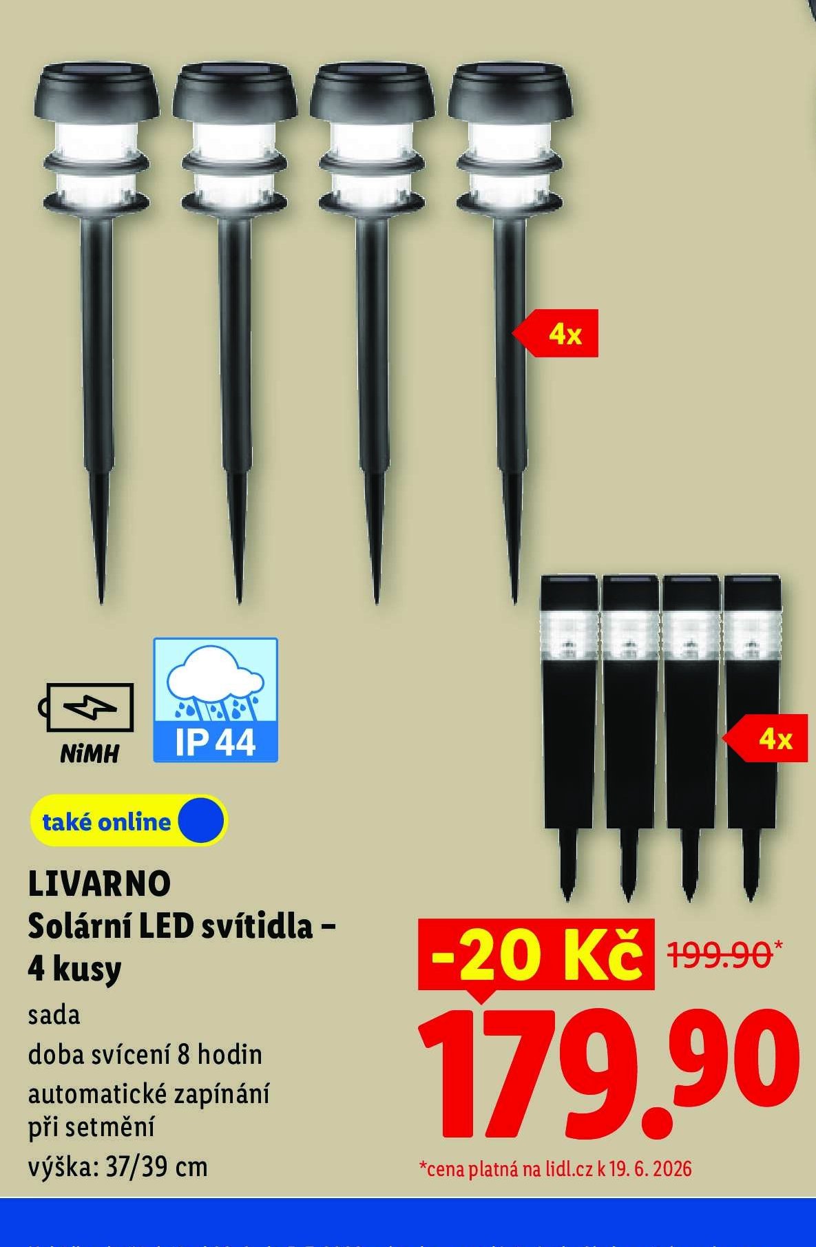 LIVARNO Solární LED svítidla – 4 kusy