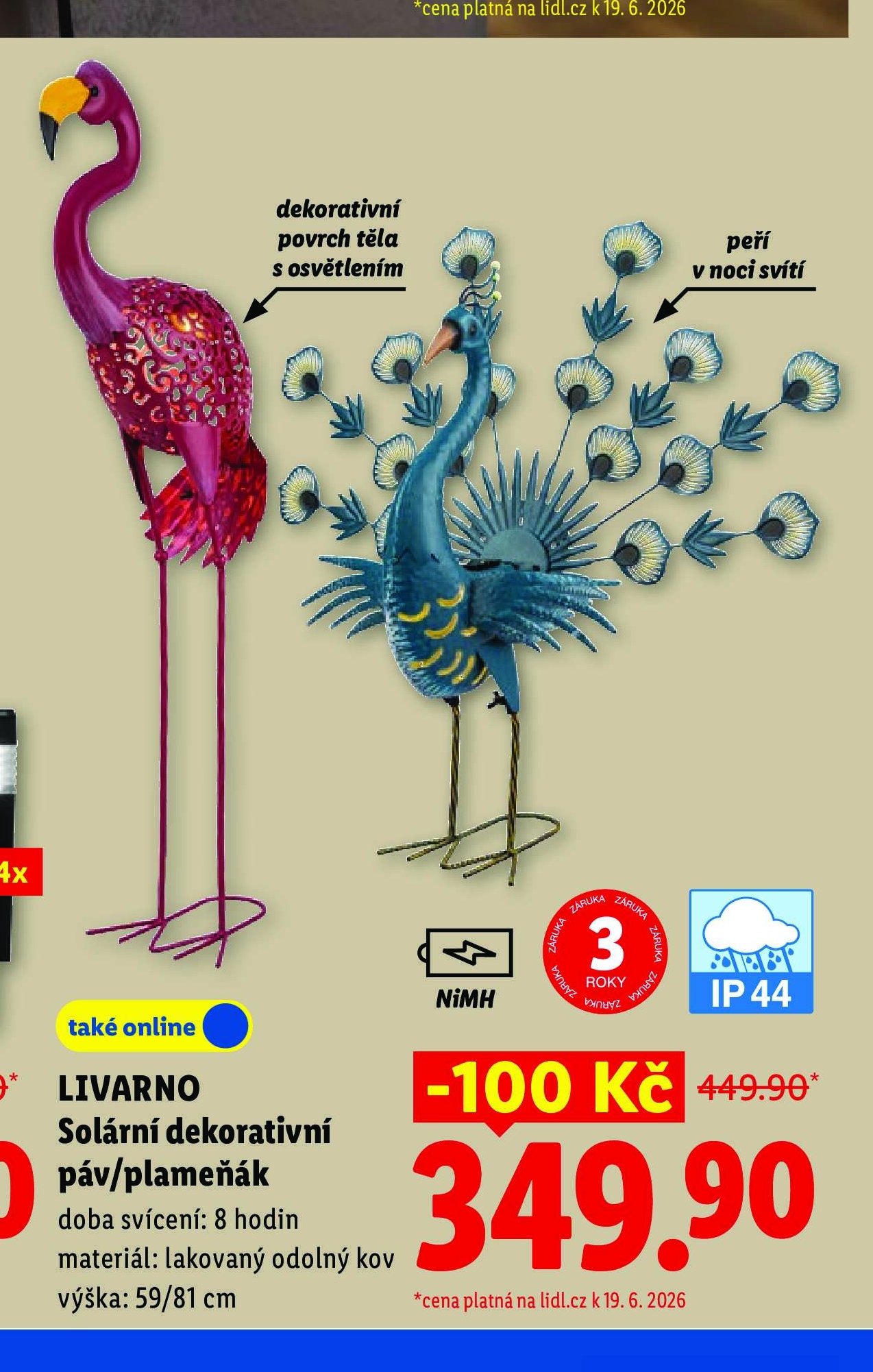LIVARNO Solární dekorativní páv/plameňák