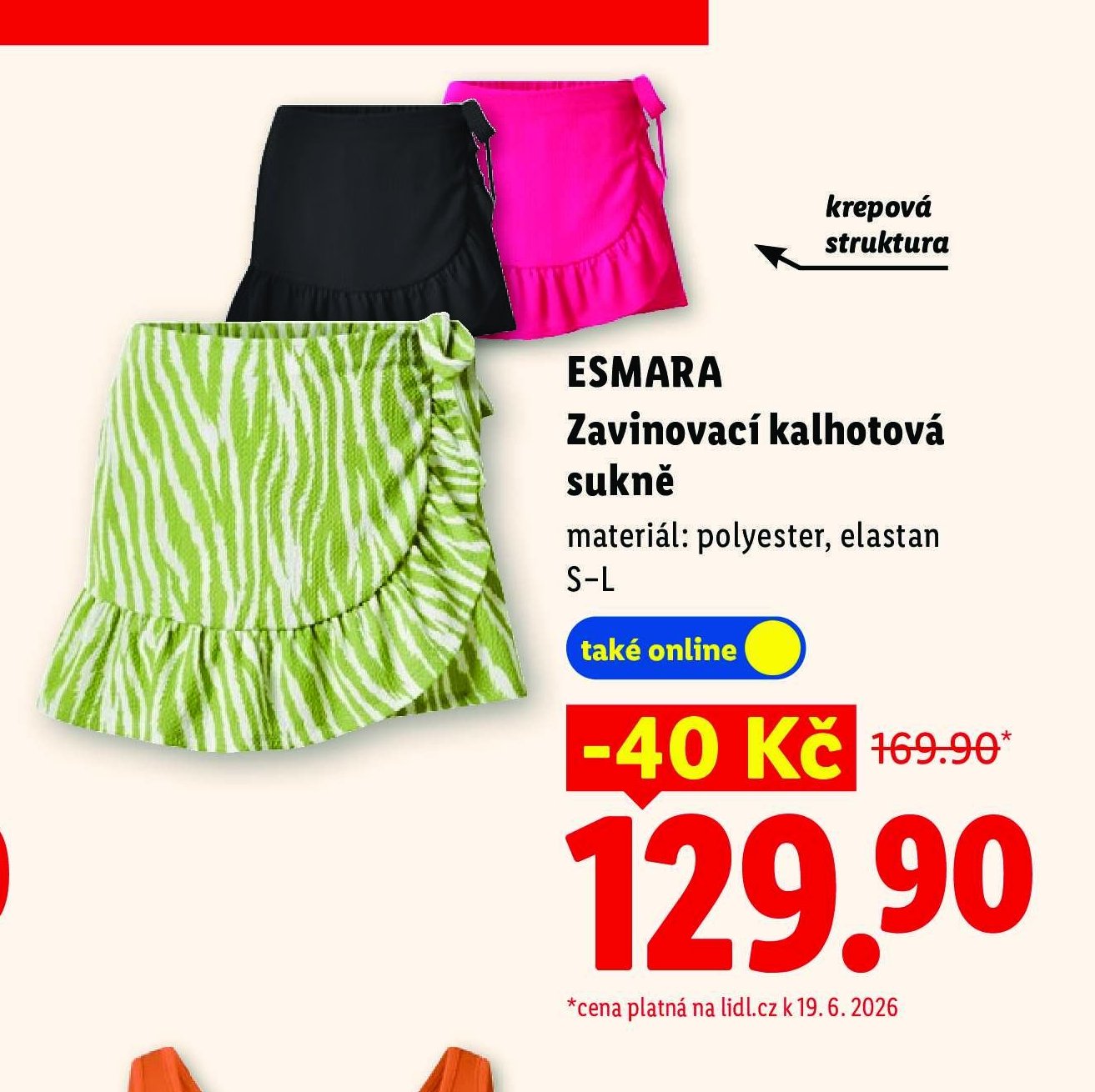 ESMARA Zavinovací kalhotová sukně