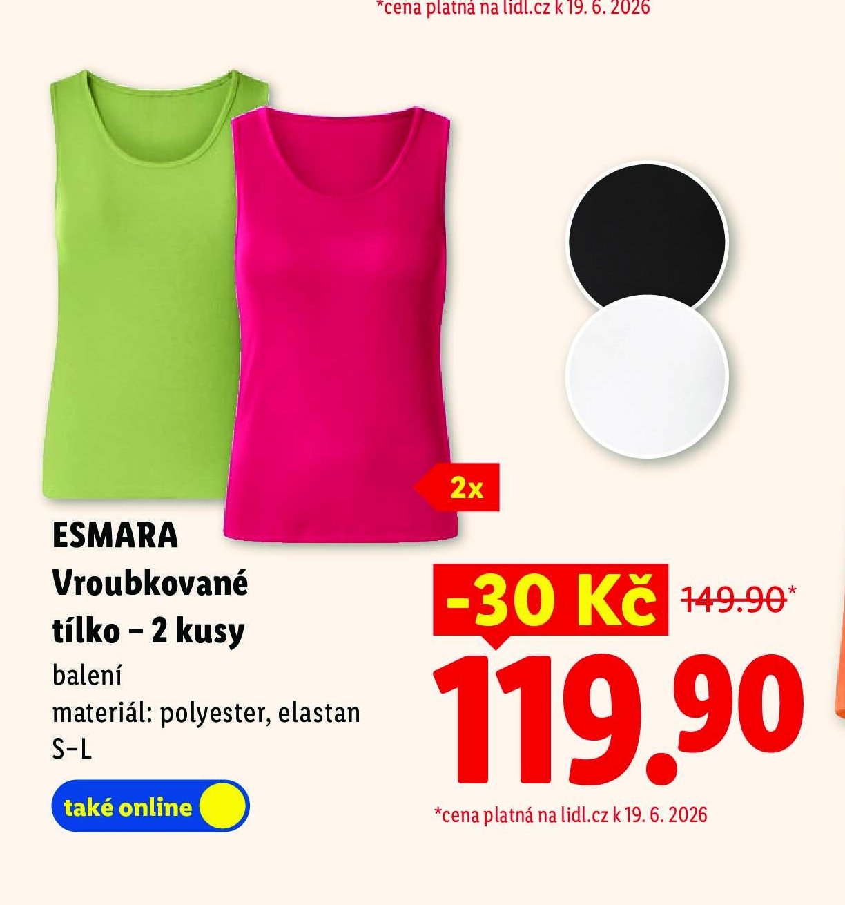 ESMARA Vroubkované tílko – 2 kusy