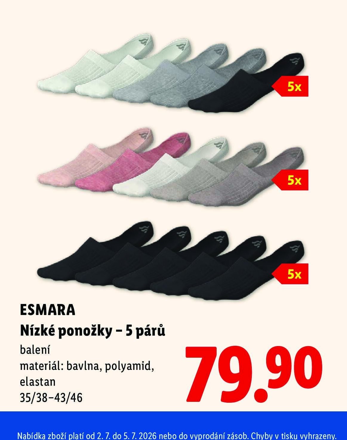 ESMARA Nízké ponožky – 5 párů