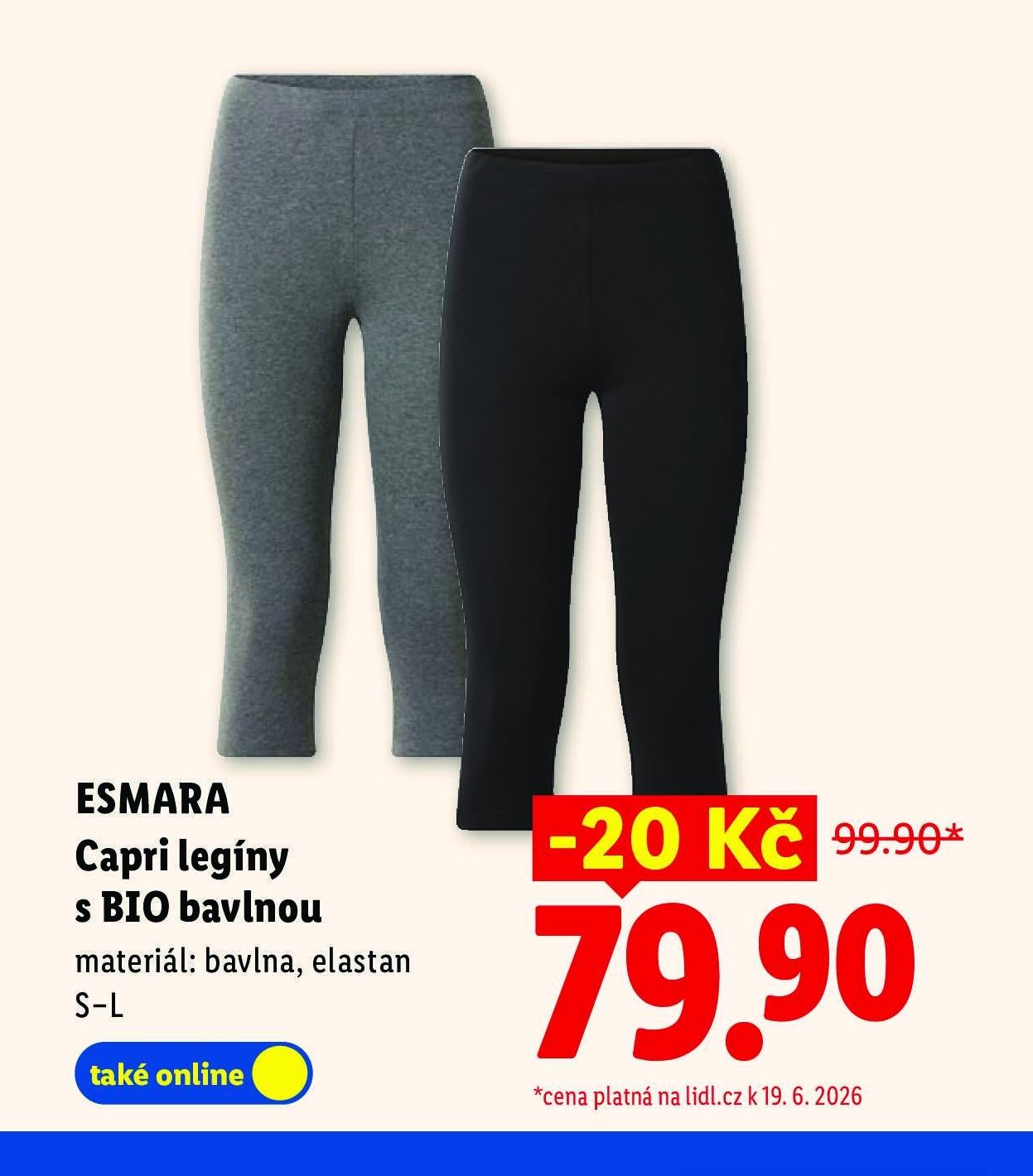 ESMARA Capri legíny s BIO bavlnou