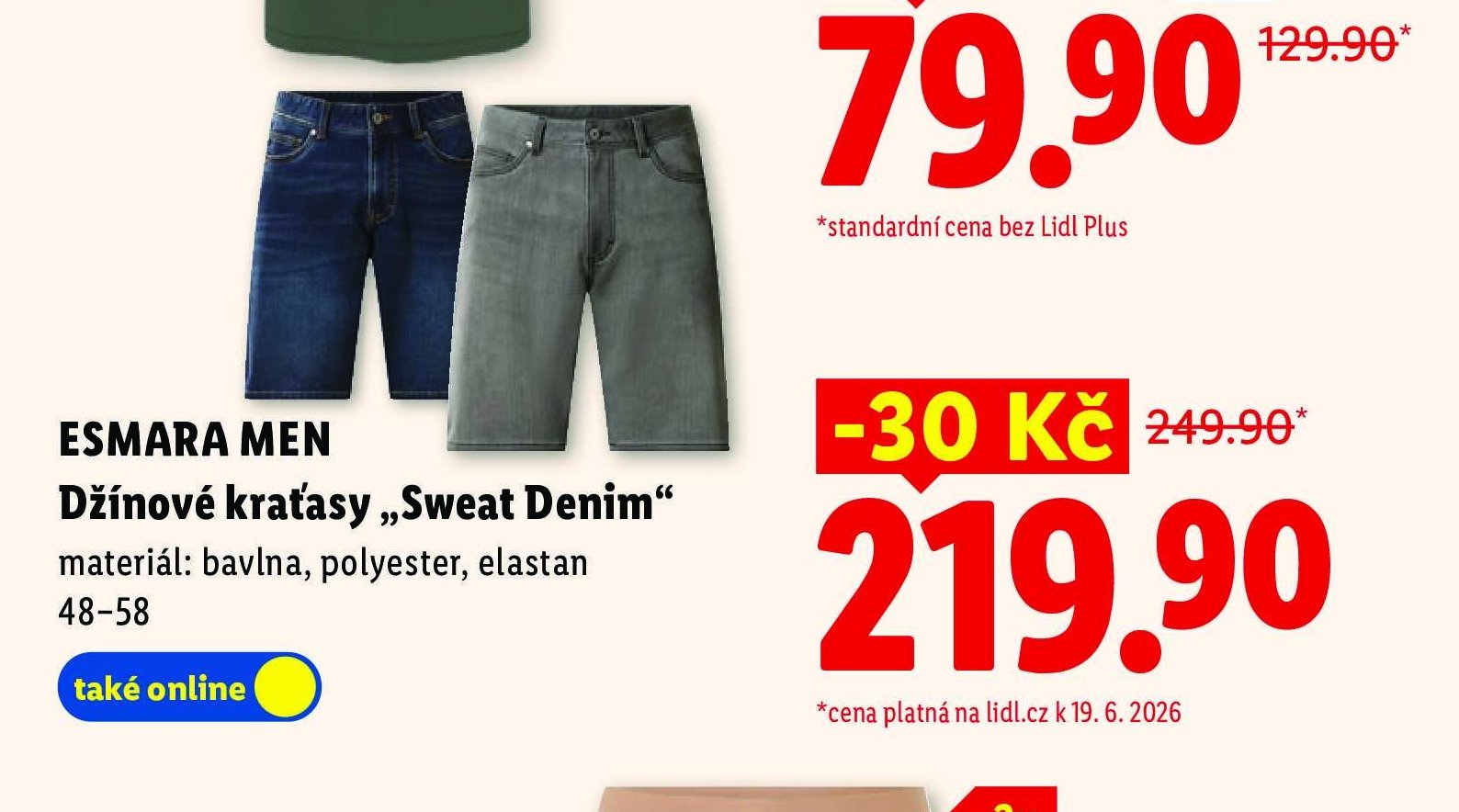 Esmara Men Džínové kraťasy „Sweat Denim“
