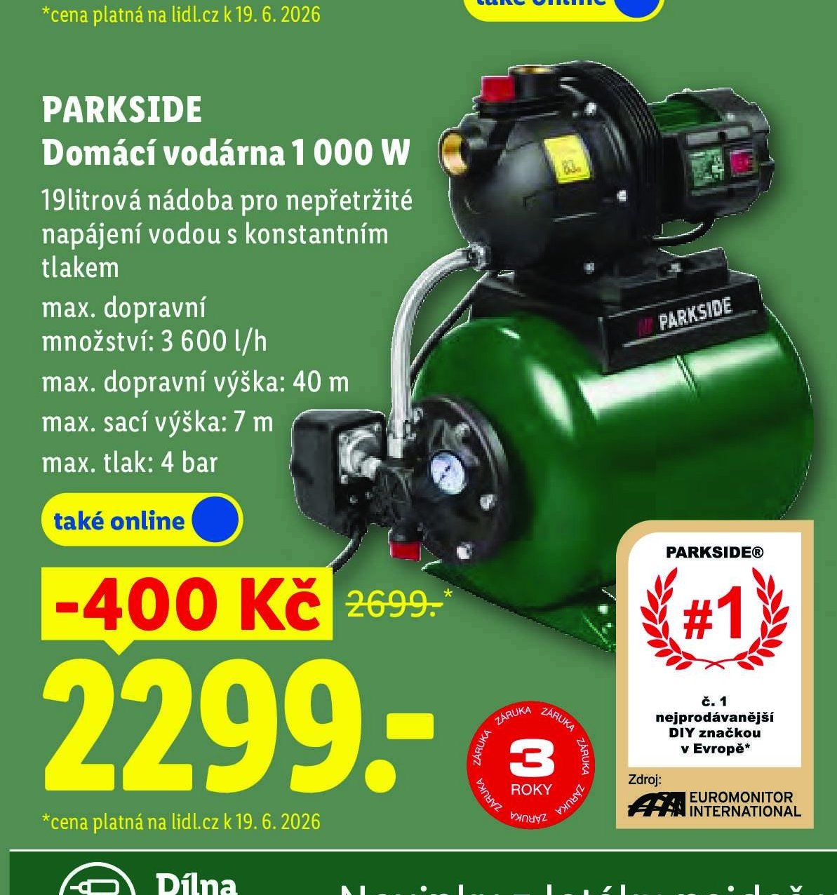 PARKSIDE Domácí vodárna 1 000 W