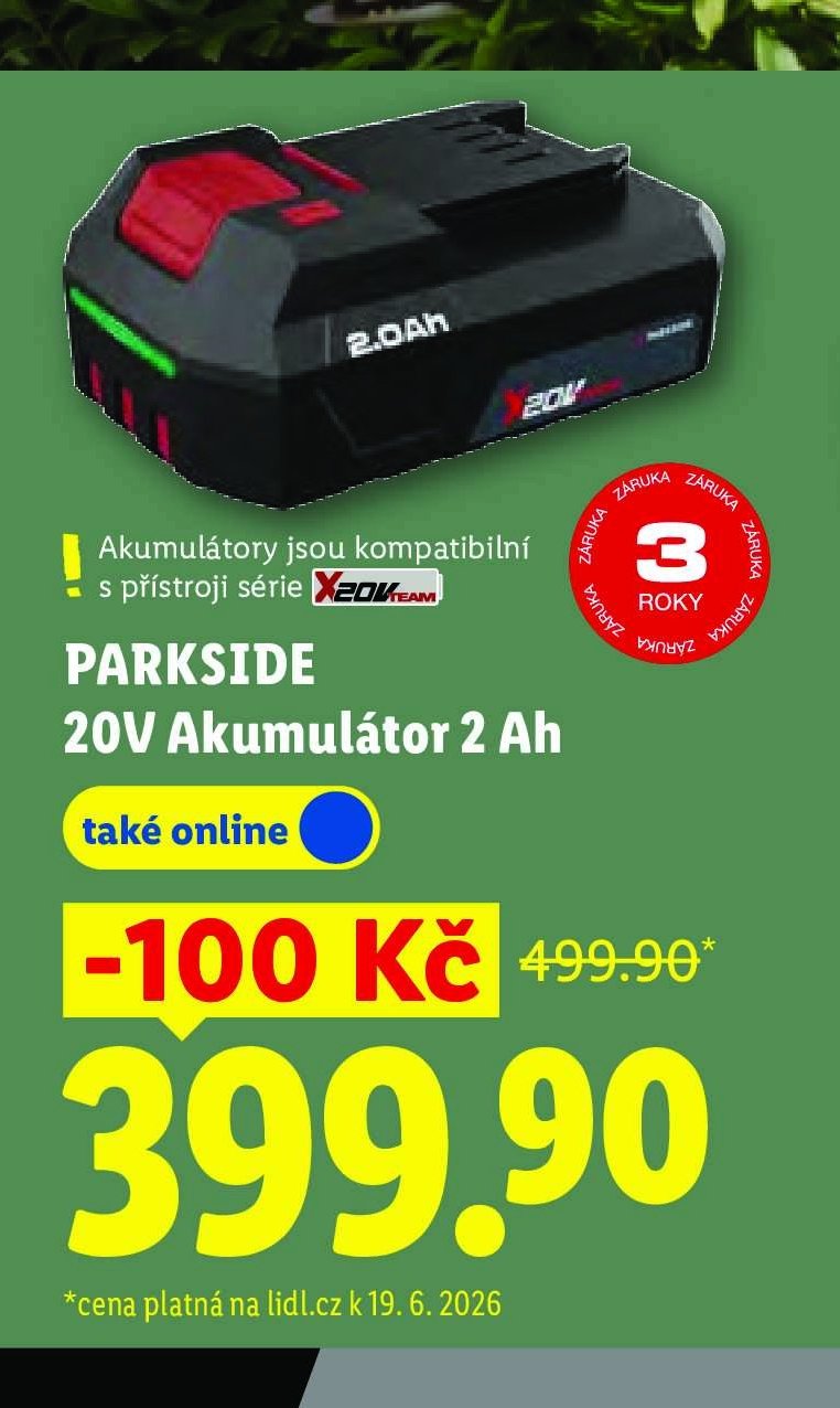 PARKSIDE 20V Akumulátor 2 Ah