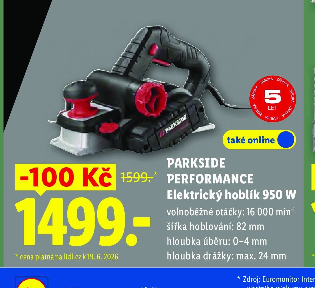 PARKSIDE PERFORMANCE Elektrický hoblík 950 W