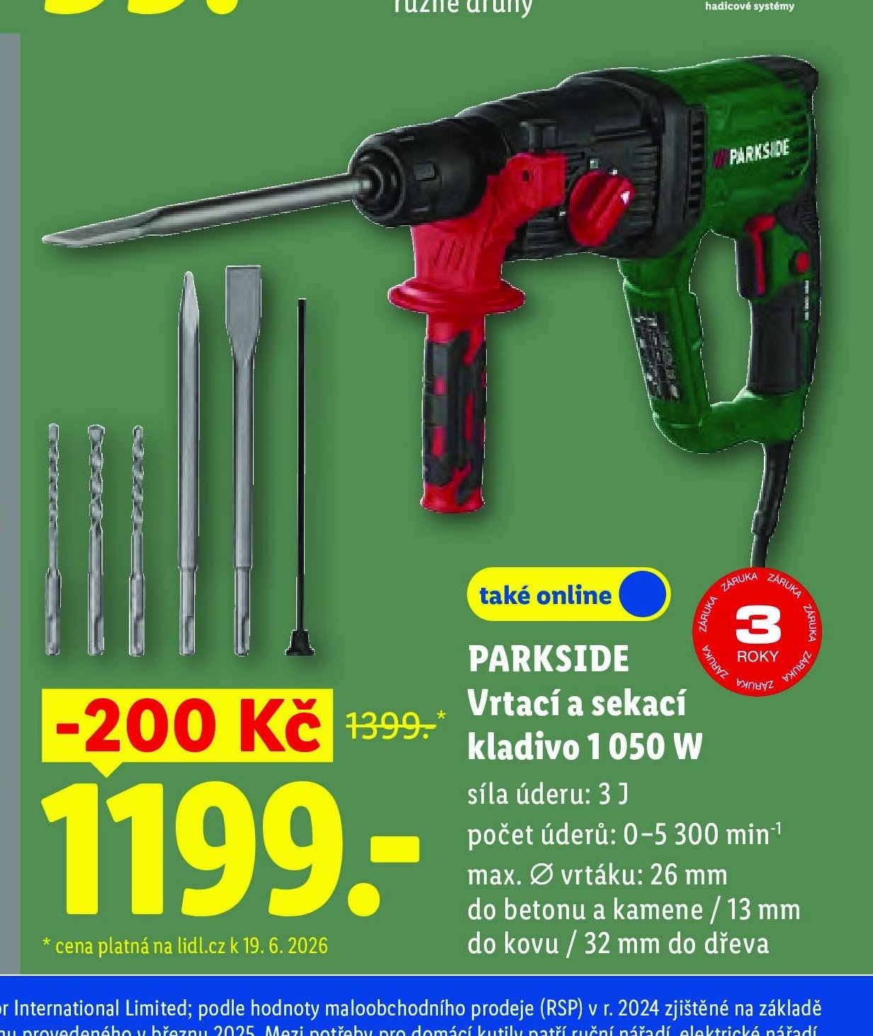 PARKSIDE Vrtací a sekací kladivo 1050 W