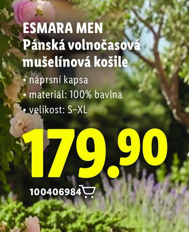 ESMARA MEN Pánská volnočasová mušelínová košile