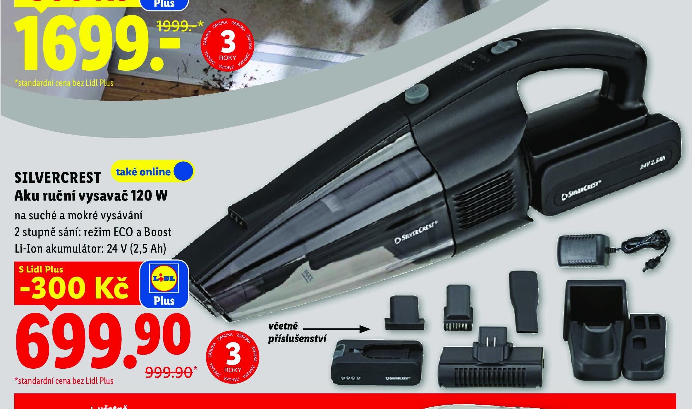 SILVERCREST Aku ruční vysavač 120 W