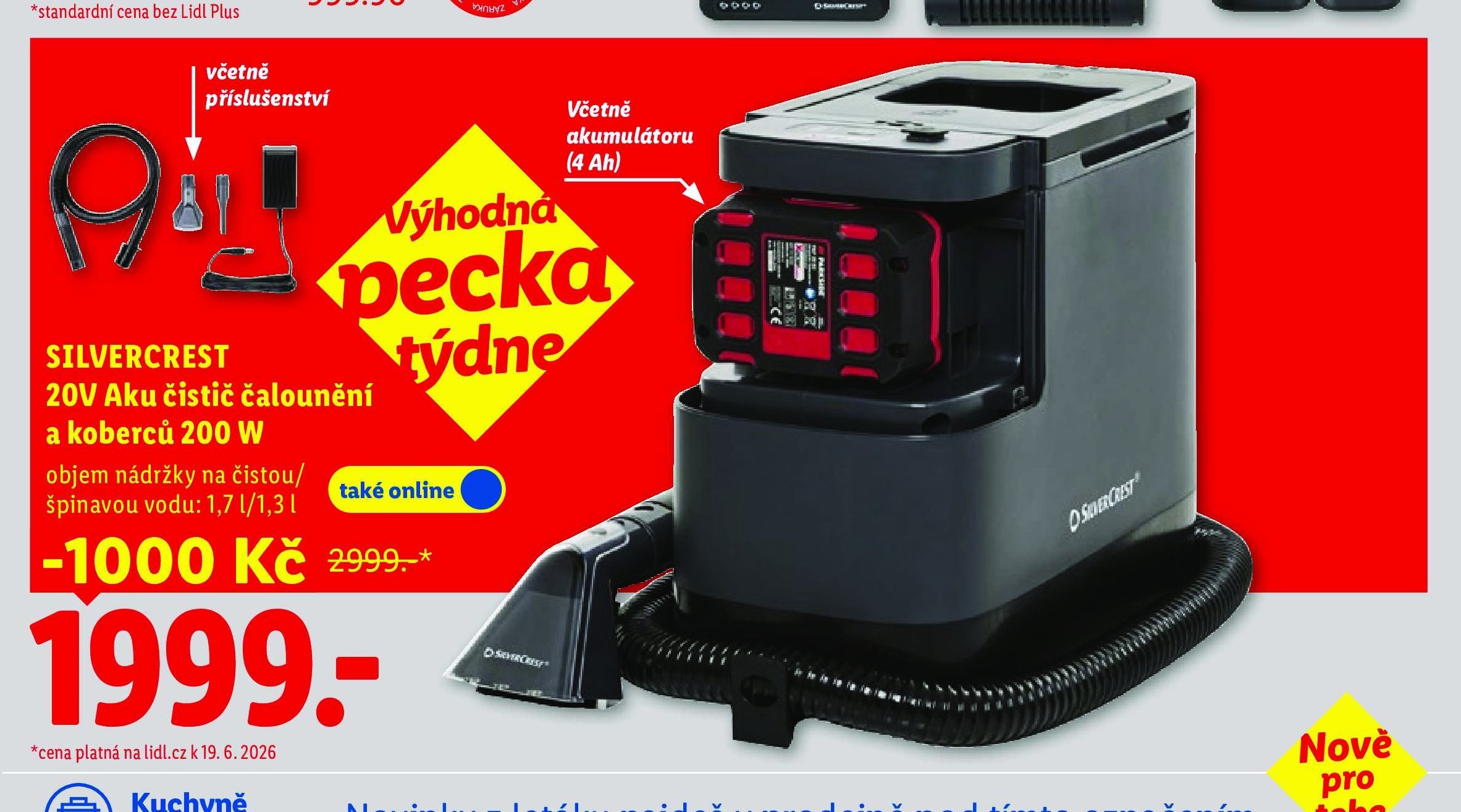 SILVERCREST 20V Aku čistič čalounění a koberců 200 W