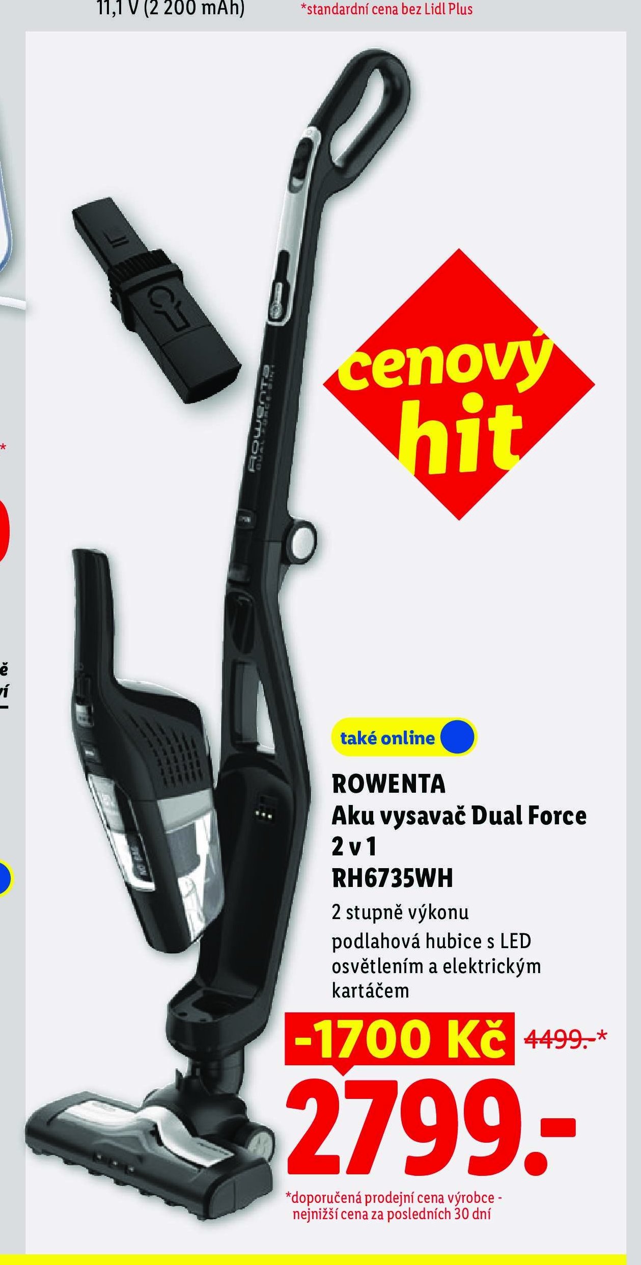 ROWENTA Aku vysavač Dual Force 2 v 1 RH6735WH