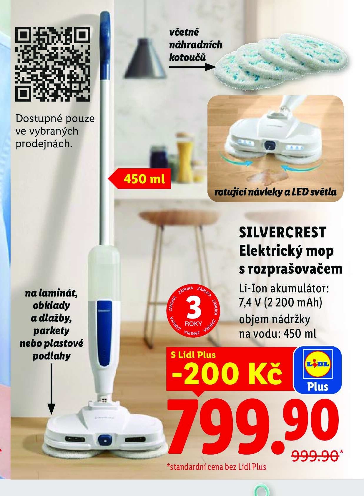 SILVERCREST Elektrický mop s rozprašovačem