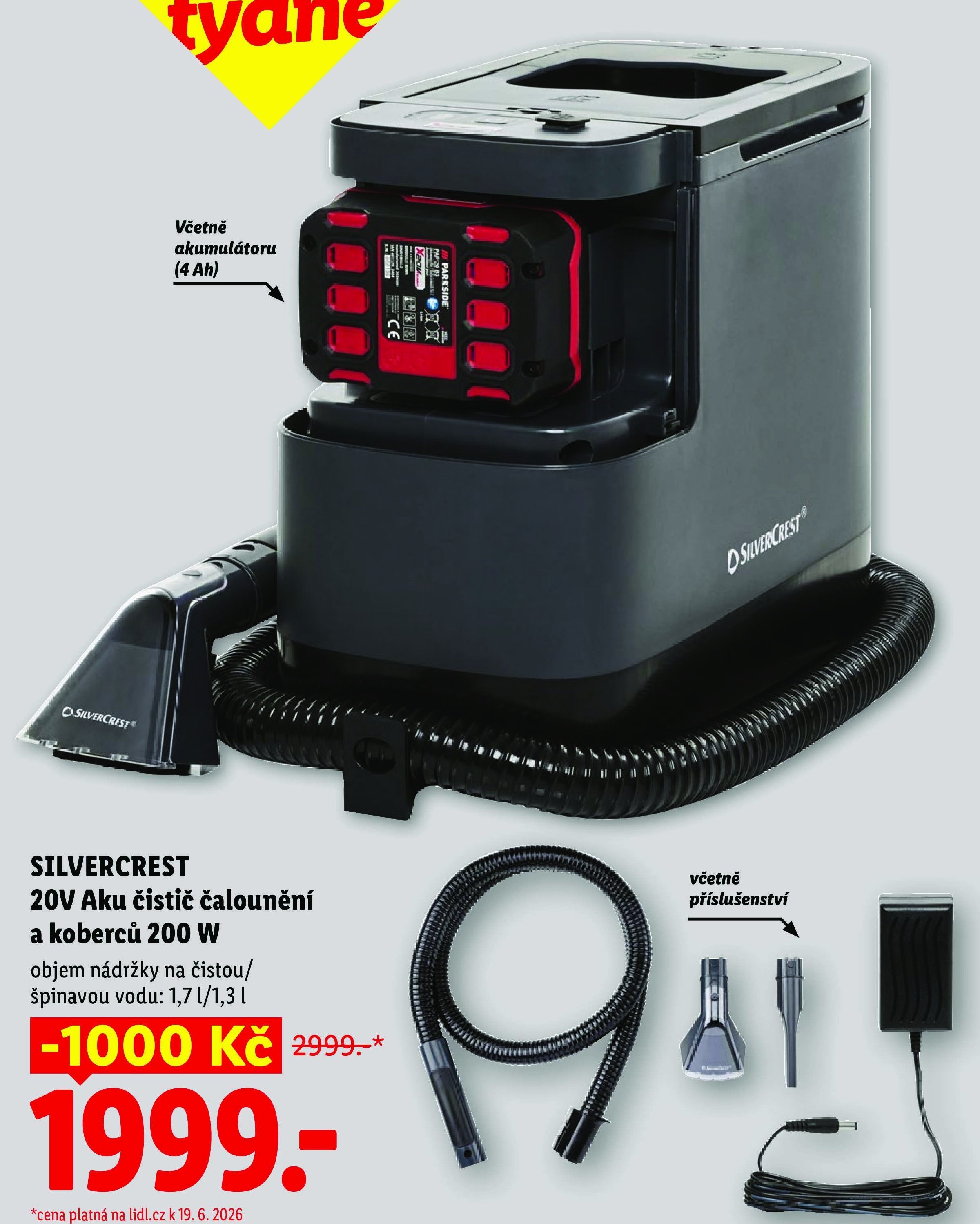SILVERCREST 20V Aku čistič čalounění a koberců 200 W