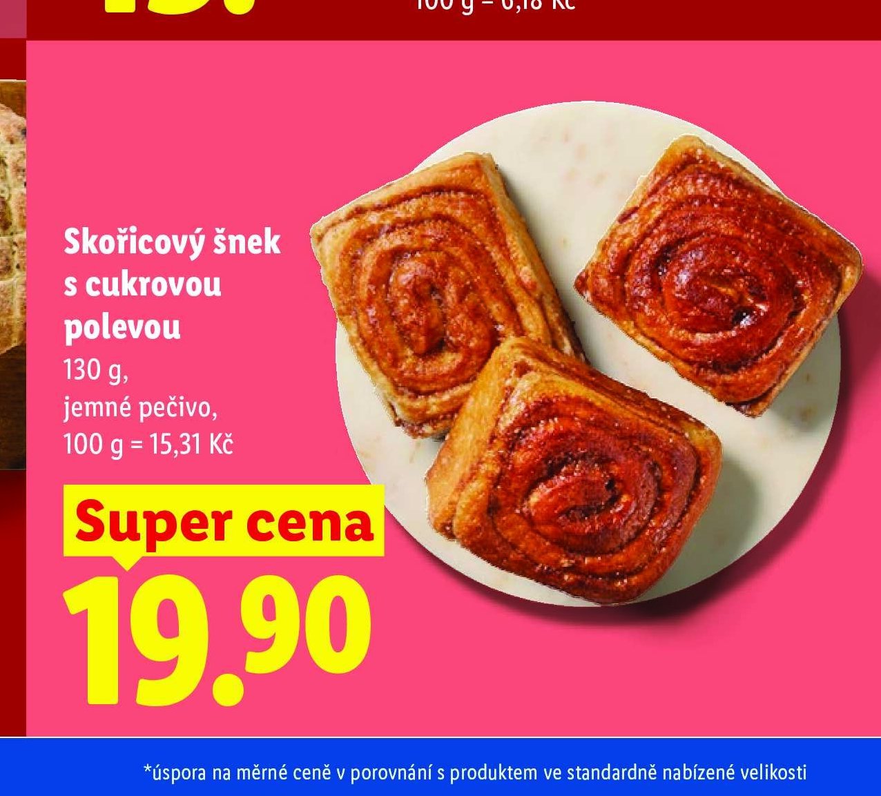 Skořicový šnek s cukrovou polevou