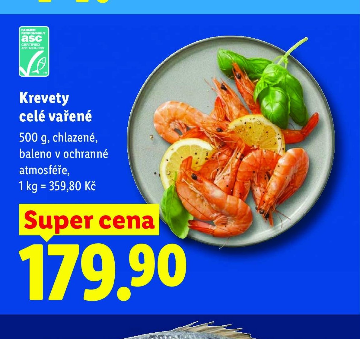 Krevety celé vařené