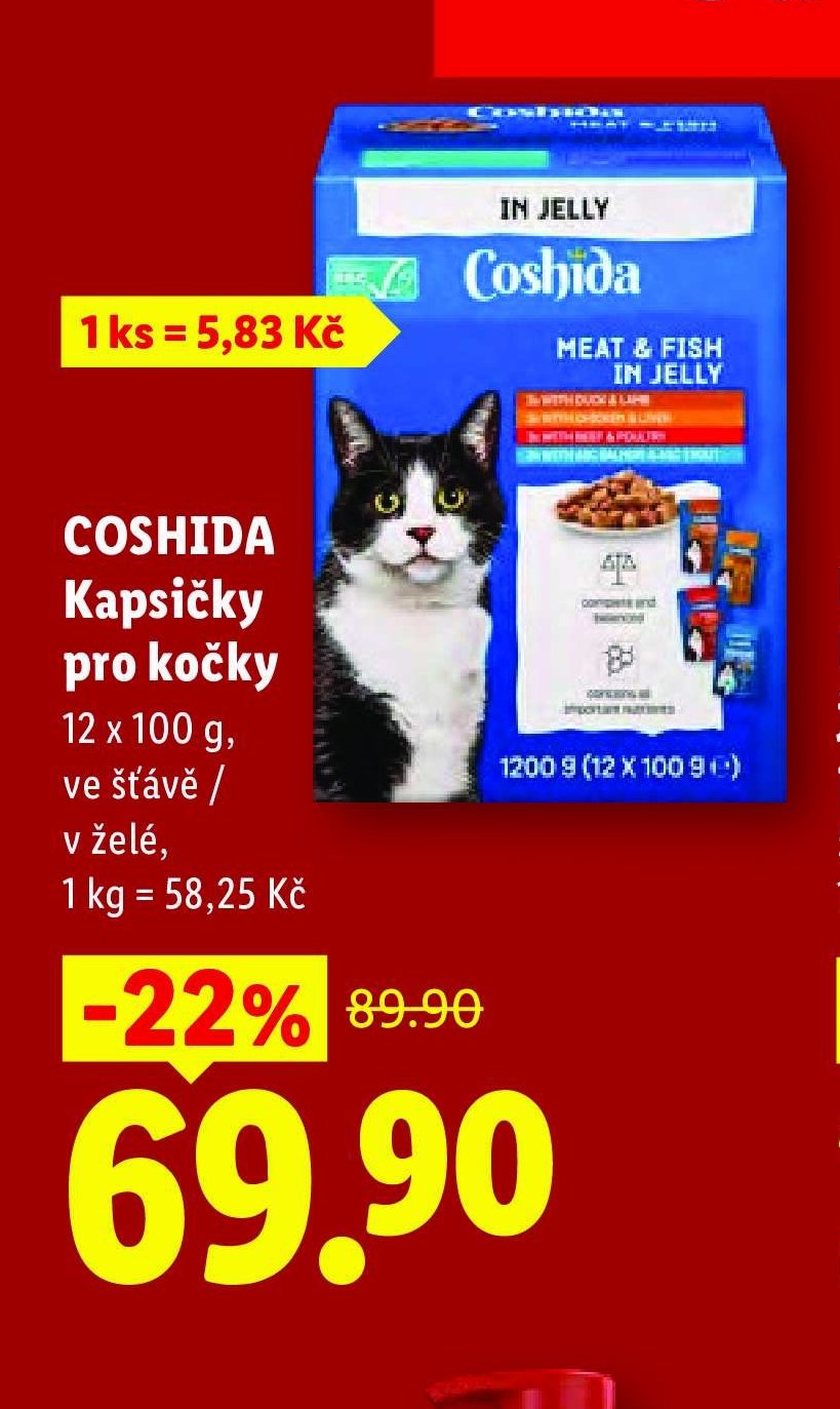 COSHIDA Kapsičky pro kočky 12 x 100 g