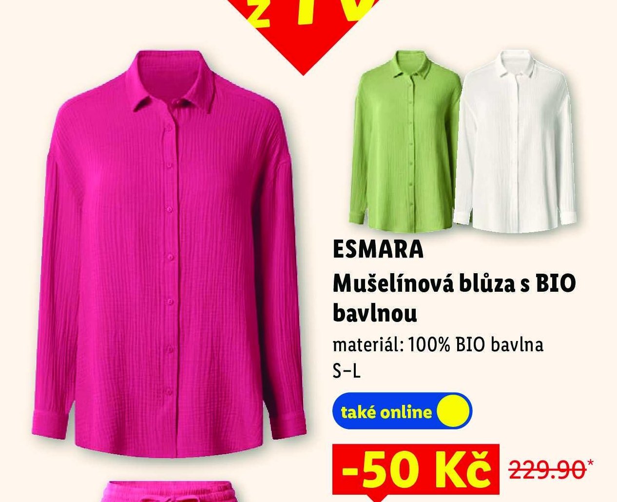 ESMARA Mušelínová blůza s BIO bavlnou