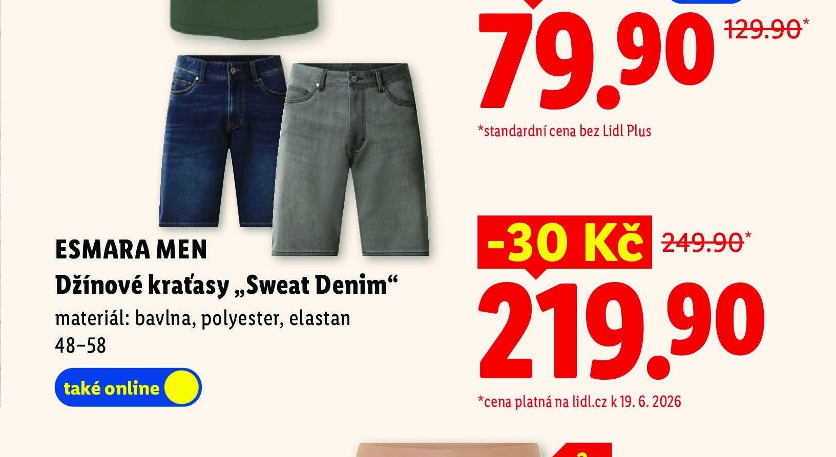 Esmara Men Džínové kraťasy „Sweat Denim“