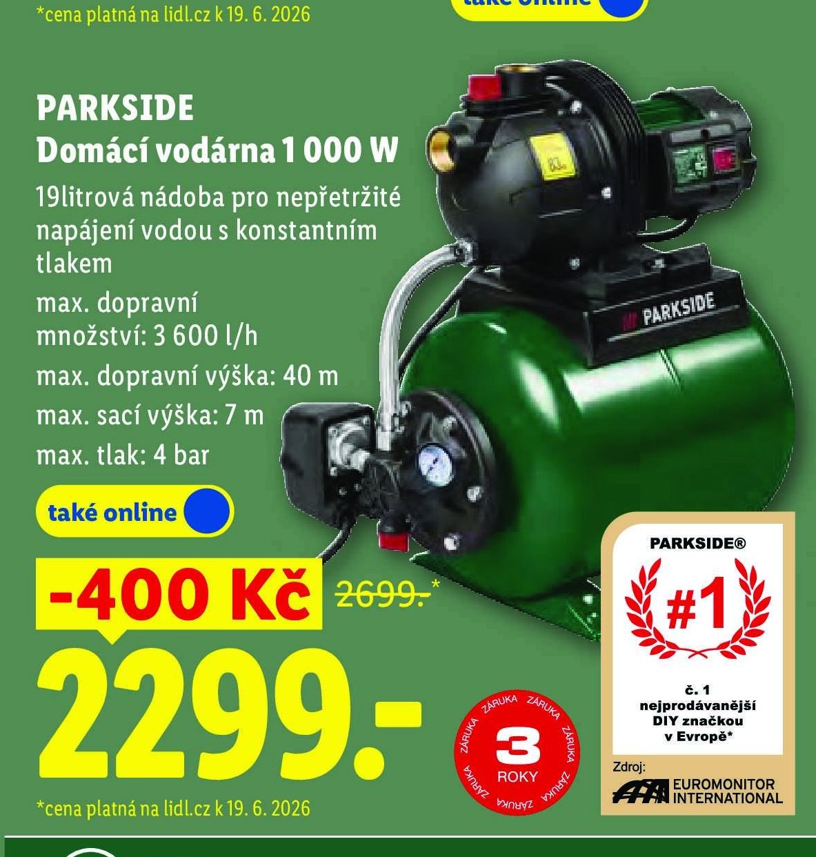 PARKSIDE Domácí vodárna 1 000 W