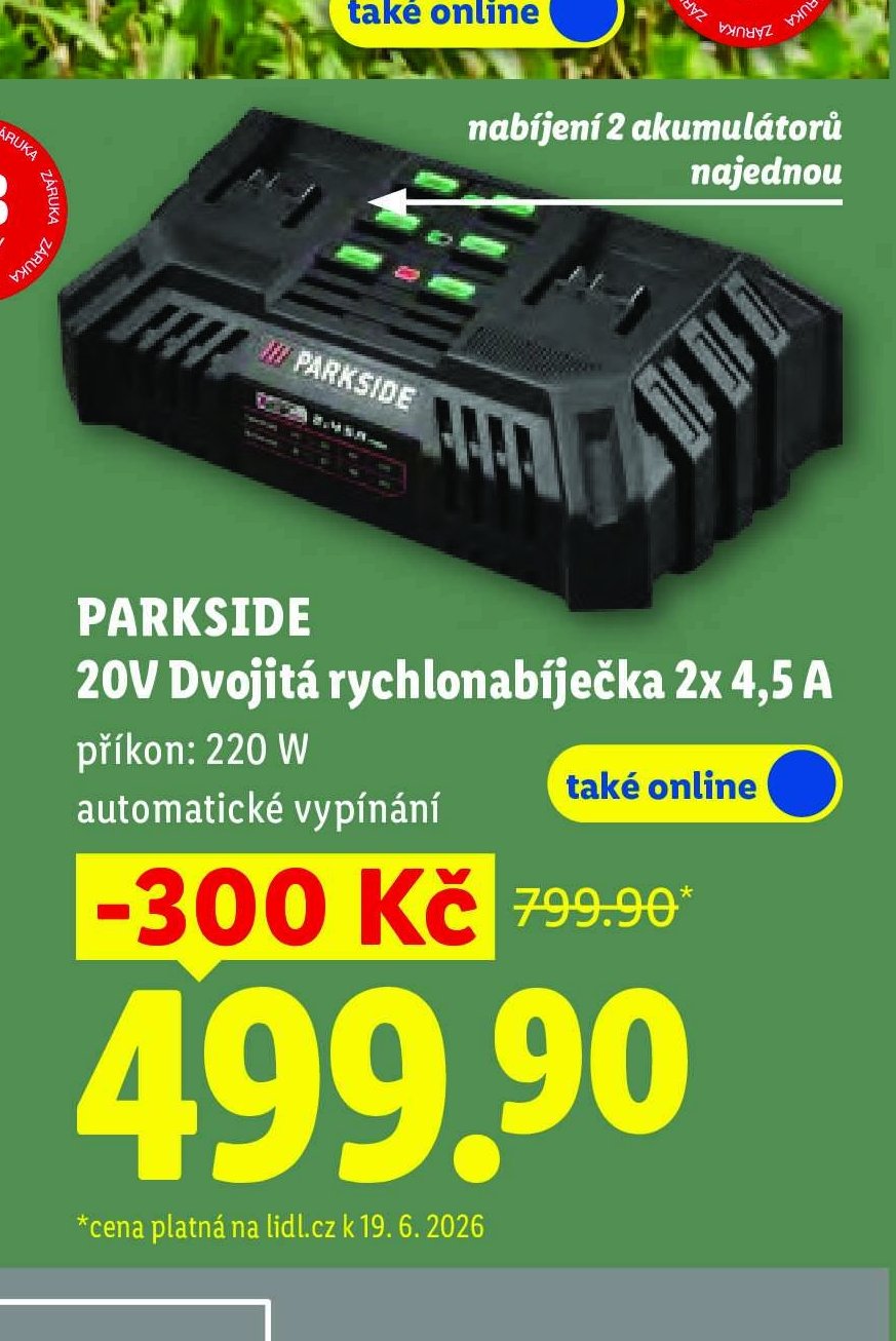 PARKSIDE 20V Dvojitá rychlonabíječka 2x 4,5 A