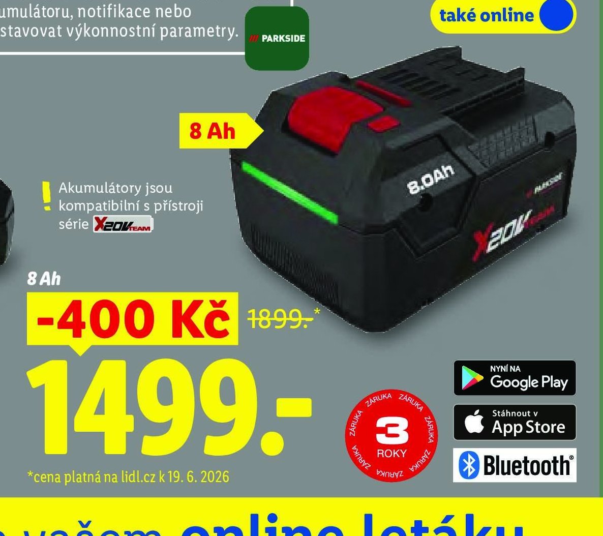 PARKSIDE PERFORMANCE 20V Smart akumulátor 4/8 Ah (8 Ah)