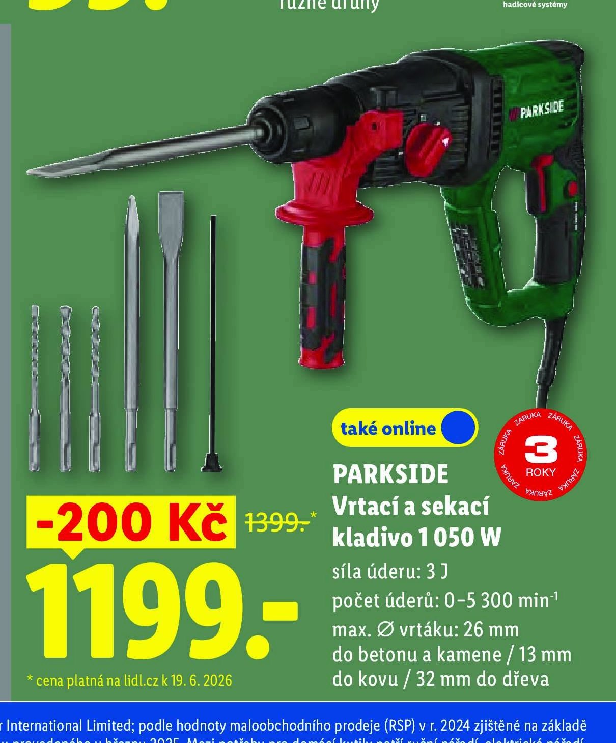 PARKSIDE Vrtací a sekací kladivo 1 050 W