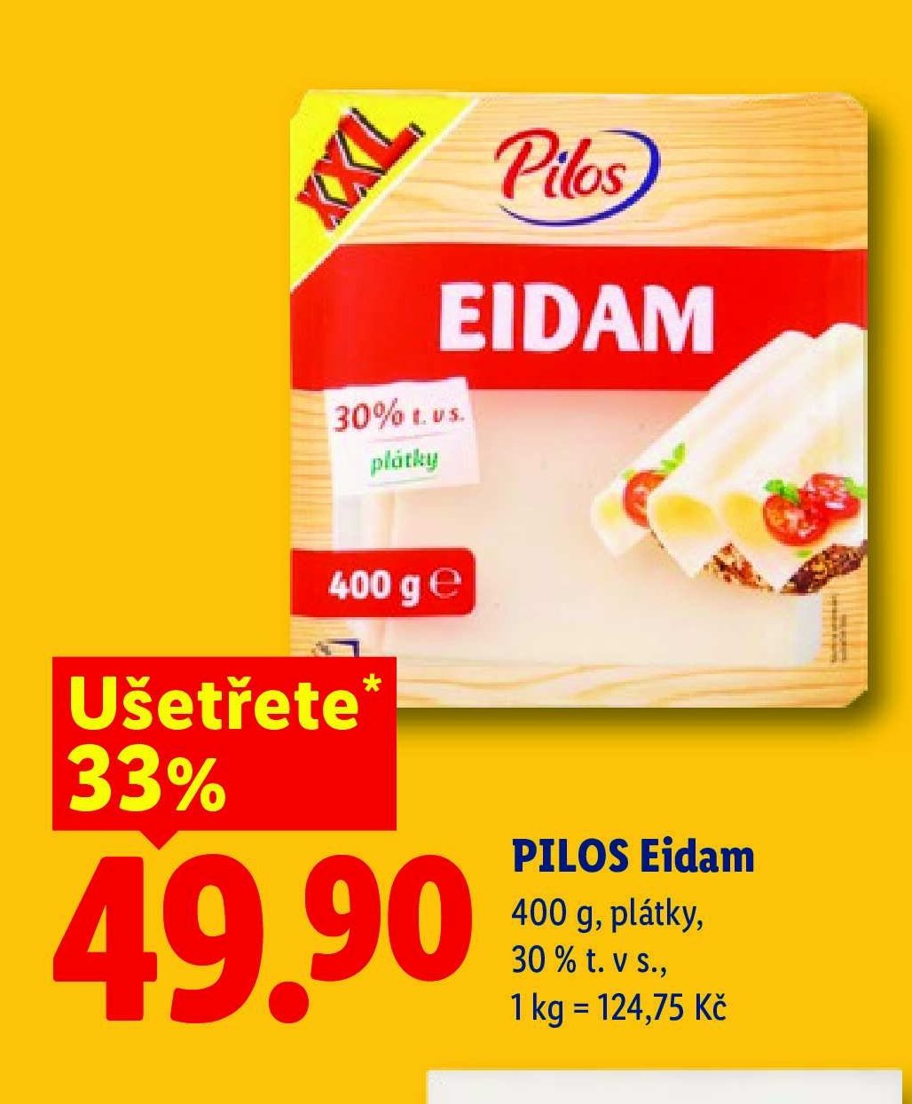 PILOS Eidam 400 g, plátky