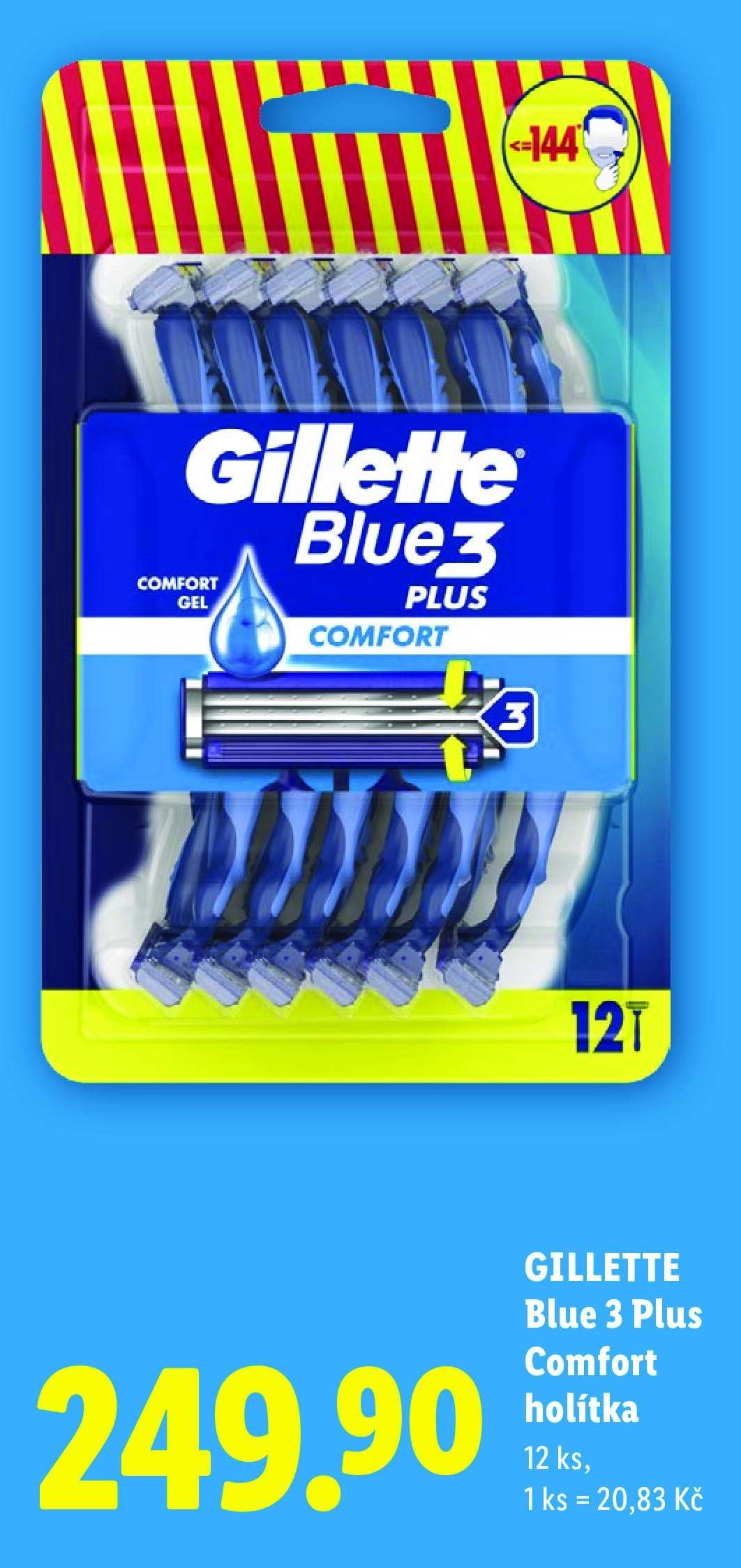 GILLETTE Blue 3 Plus Comfort holítka 12 ks