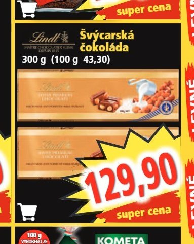 Lindt Švýcarská čokoláda 300 g