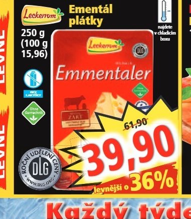Leckermaul Ementál plátky 250 g