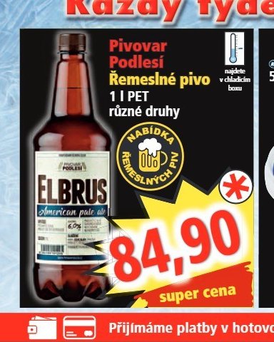 Elbrus Pivovar Podlesí Řemeslné pivo 1 l