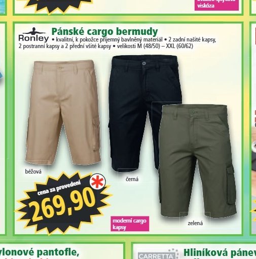 Pánské cargo bermudy
