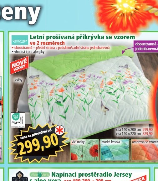 Letní prošívaná přikrývka se vzorem
