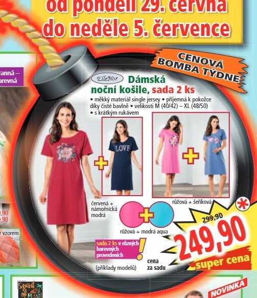 Dámská noční košile, sada 2 ks