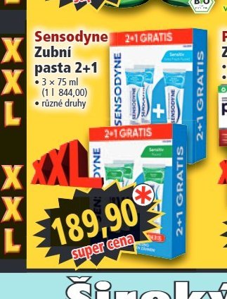Sensodyne Zubní pasta 2+1