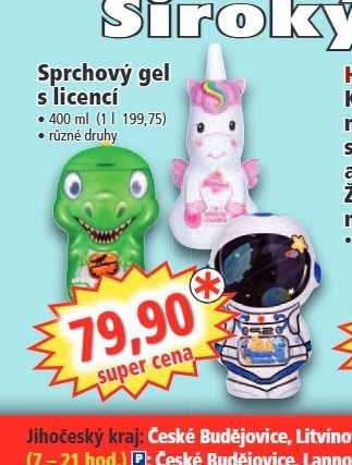 Sprchový gel s licencí