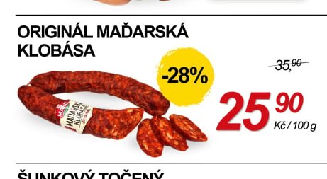 ORIGINÁL MAĎARSKÁ KLOBÁSA