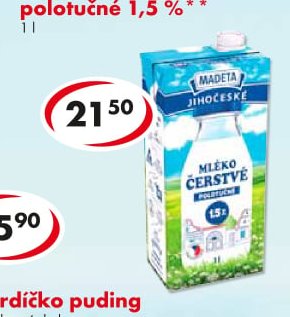 Jihočeské mléko čerstvé polotučné 1,5%