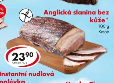Anglická slanina bez kůže