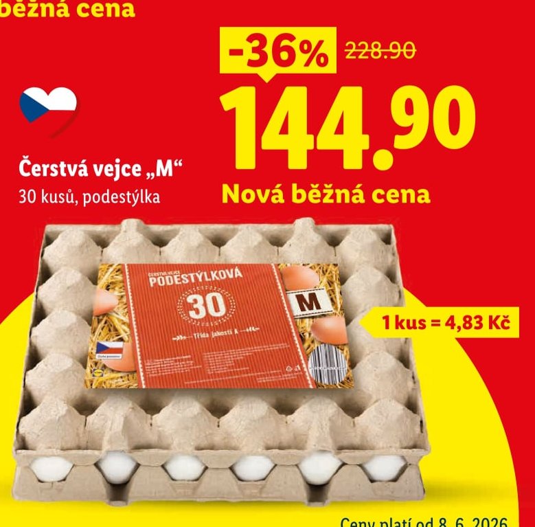 Čerstvá vejce „M“ 30 kusů, podestýlka